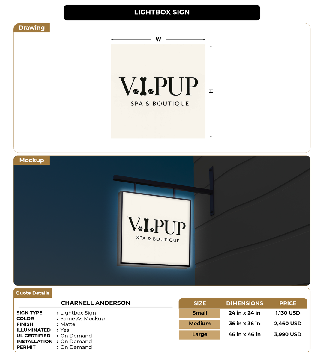 CUSTOM MOCKUP SIGN FOR Charnell Anderson