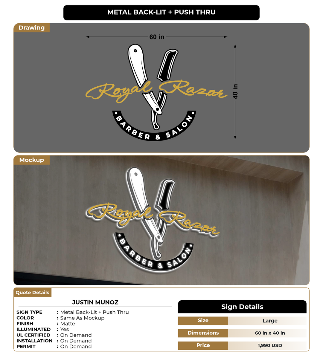 CUSTOM MOCKUP SIGN FOR Justin Munoz