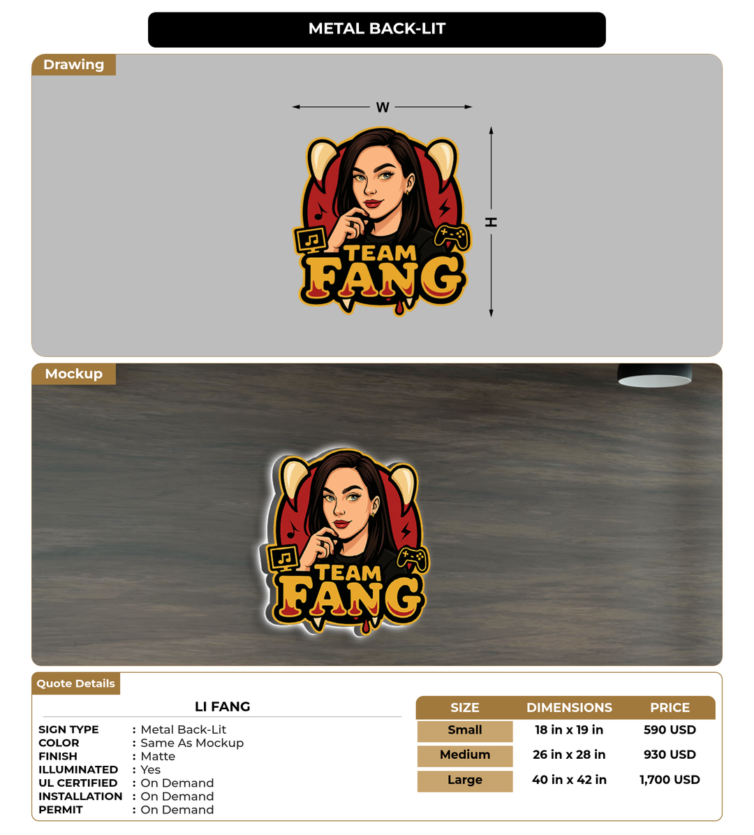 CUSTOM MOCKUP SIGN FOR Li Fang