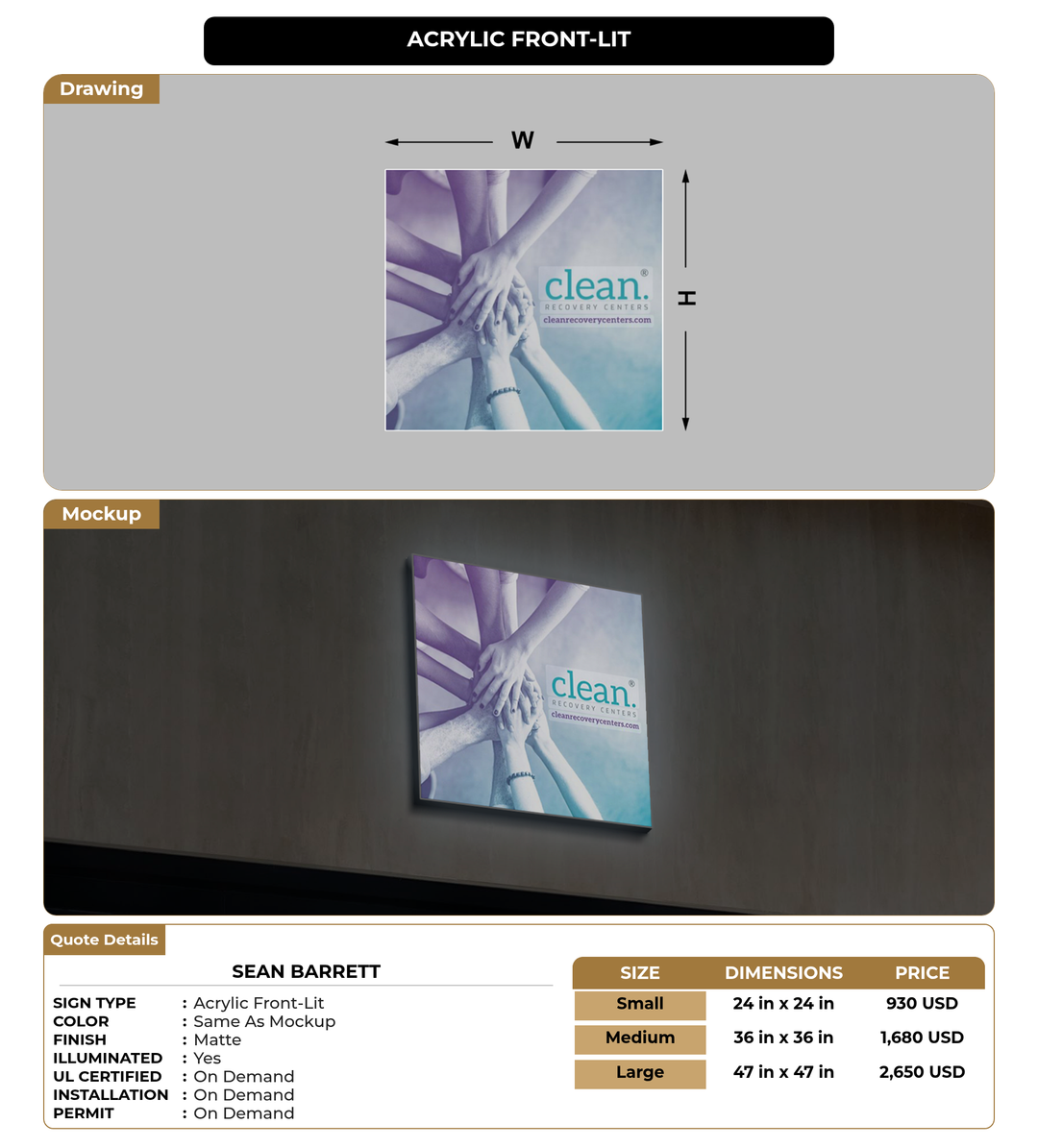 CUSTOM MOCKUP SIGN FOR Sean Barrett