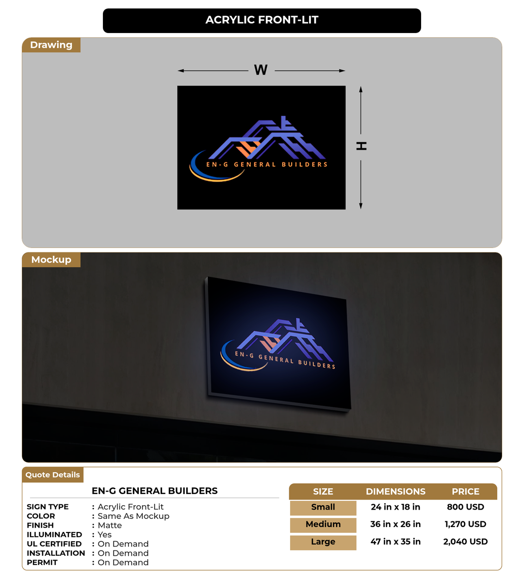 CUSTOM MOCKUP SIGN FOR EN-G GENERAL BUILDERS