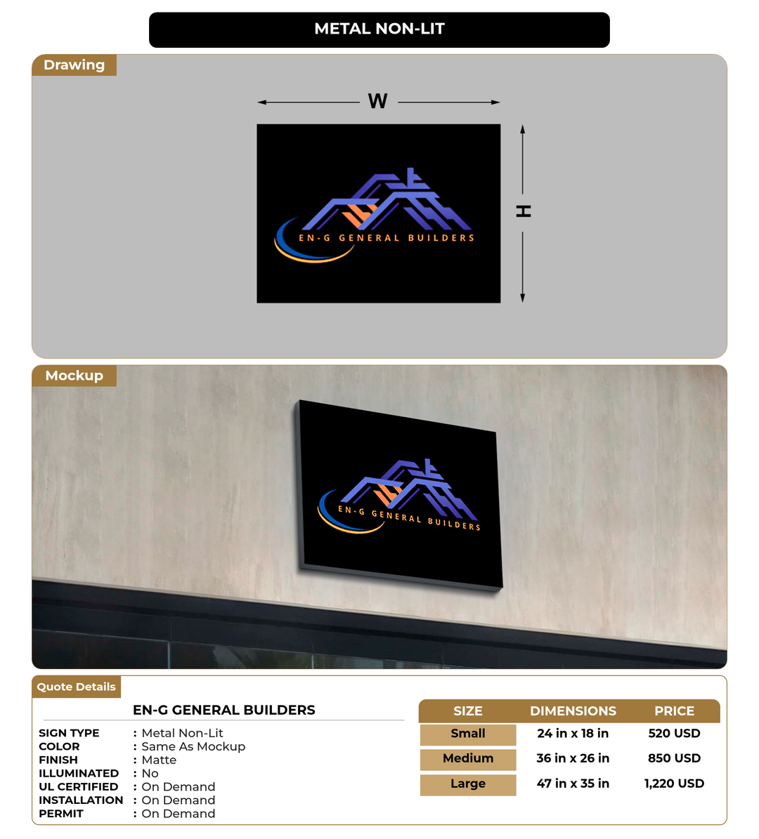 CUSTOM MOCKUP SIGN FOR EN-G GENERAL BUILDERS