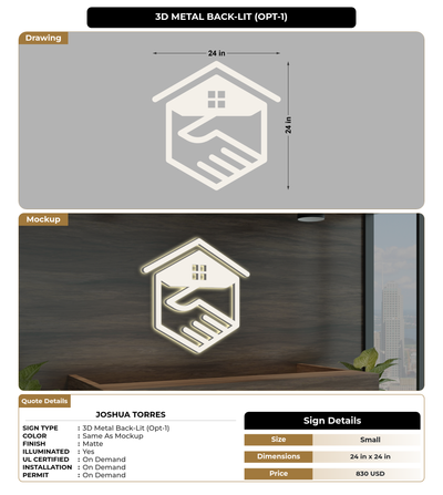 CUSTOM MOCKUP SIGN FOR Joshua Torres