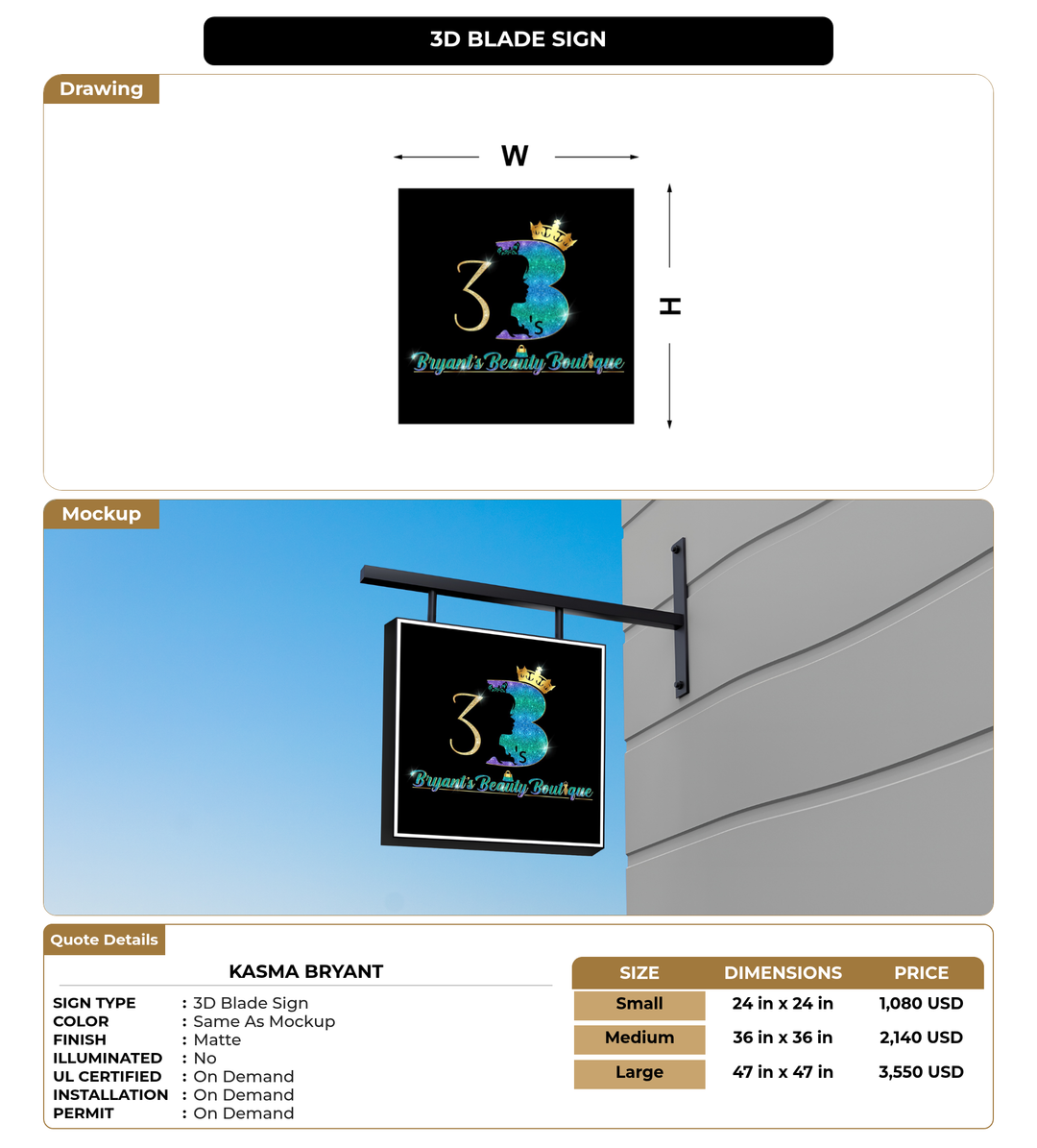 CUSTOM MOCKUP SIGN FOR Kasma Bryant
