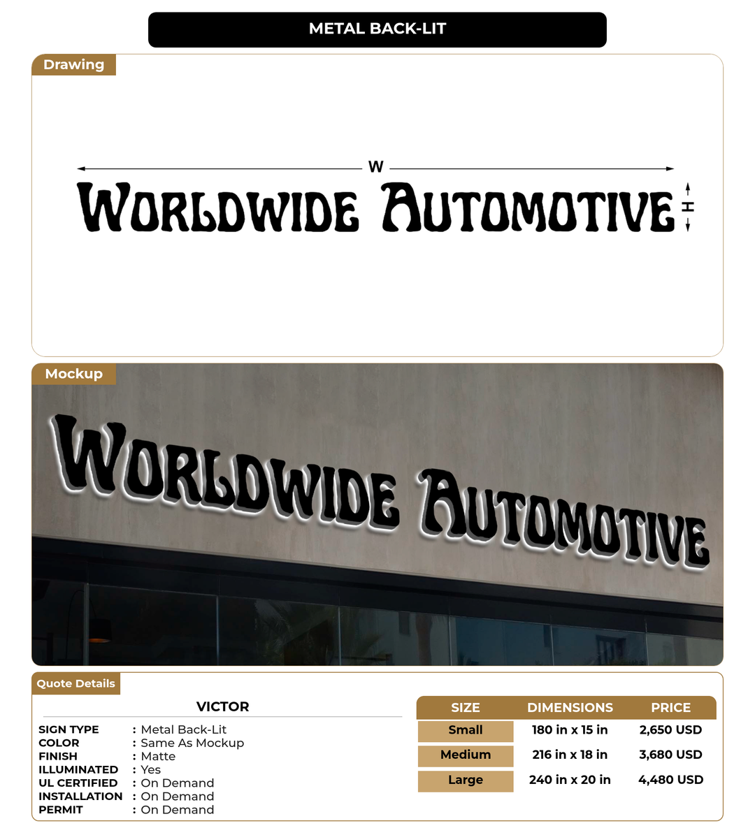 CUSTOM MOCKUP SIGN FOR Victor
