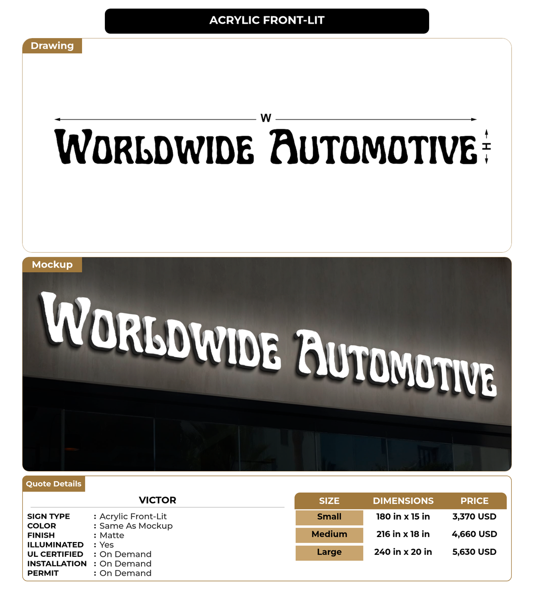 CUSTOM MOCKUP SIGN FOR Victor