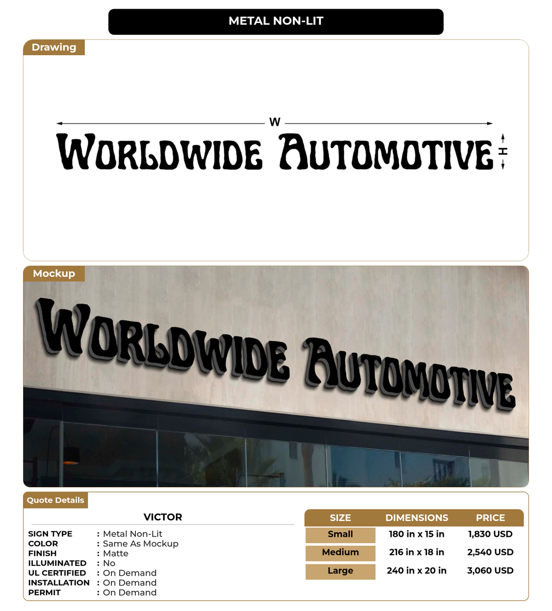 CUSTOM MOCKUP SIGN FOR Victor