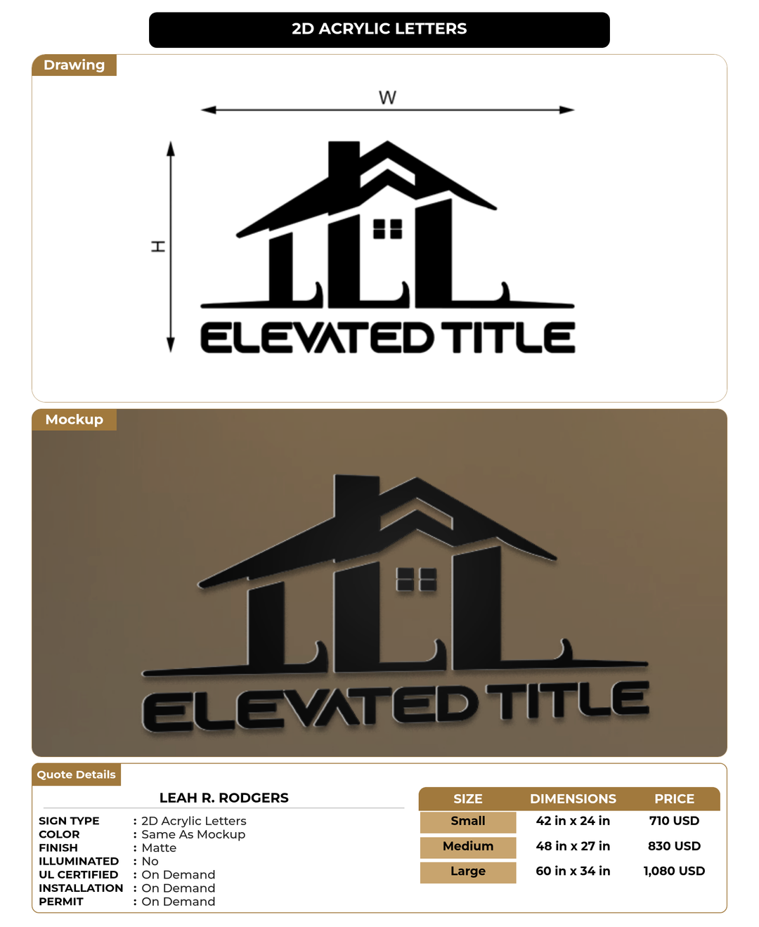 CUSTOM MOCKUP SIGN FOR Leah R. Rodgers