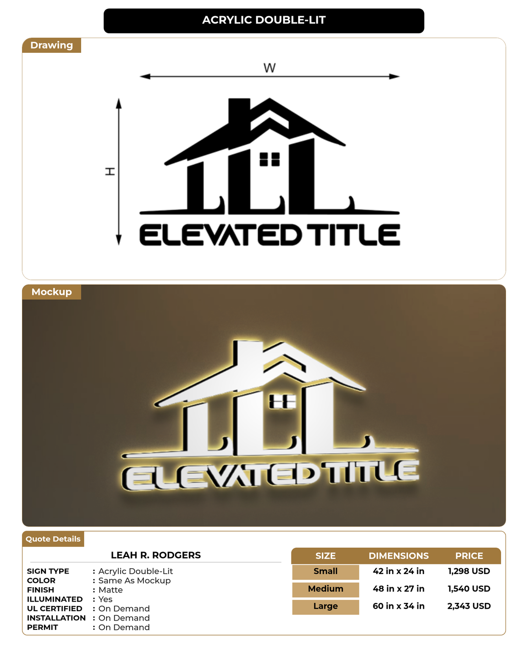 CUSTOM MOCKUP SIGN FOR Leah R. Rodgers