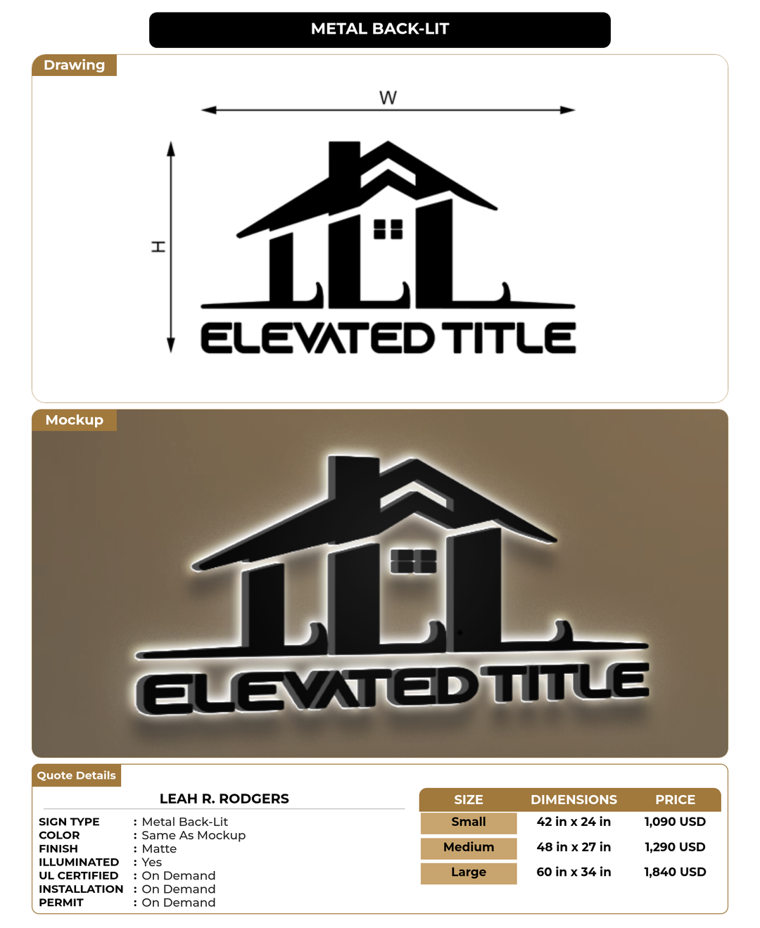 CUSTOM MOCKUP SIGN FOR Leah R. Rodgers
