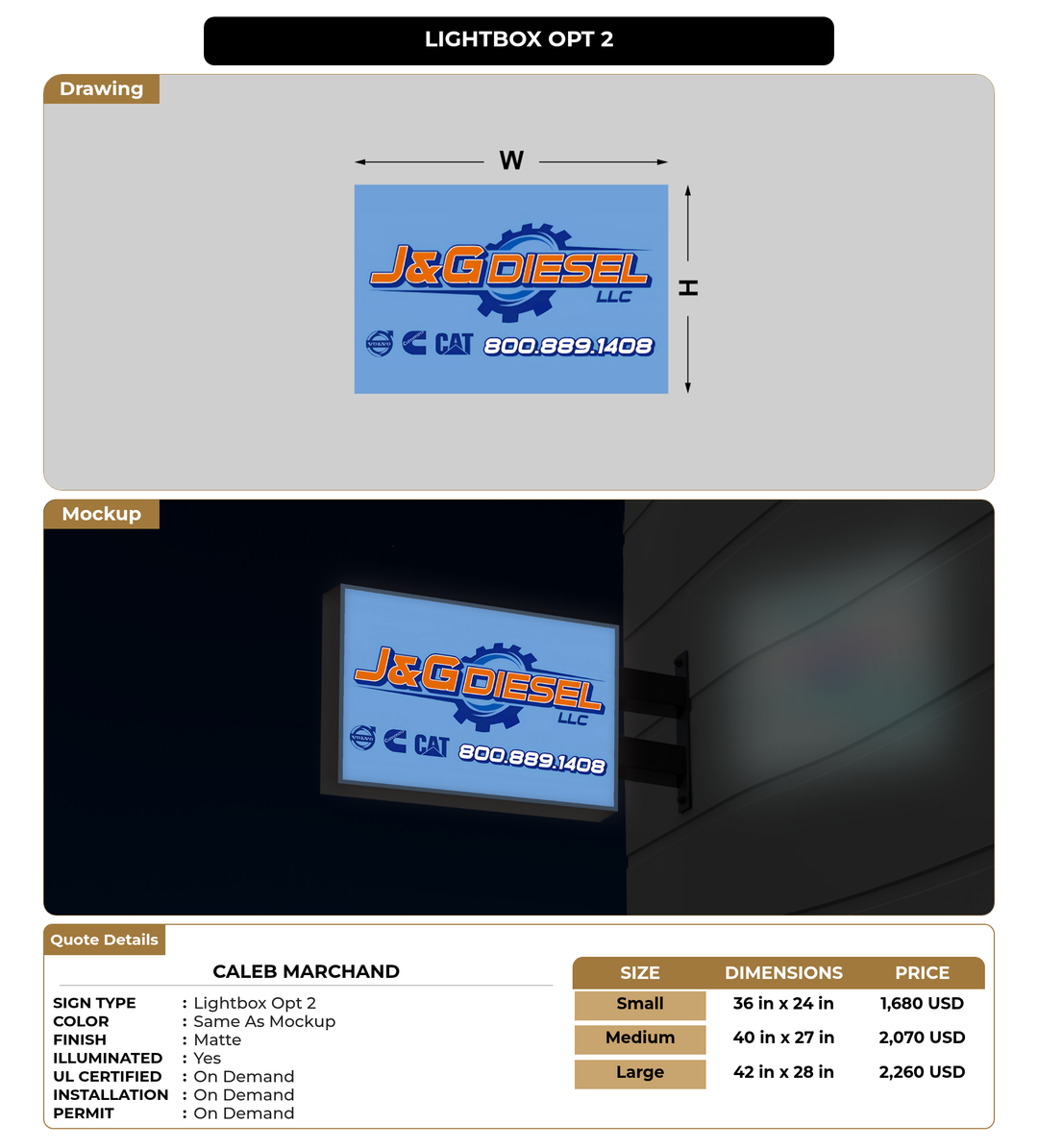 CUSTOM MOCKUP SIGN FOR Caleb  Marchand