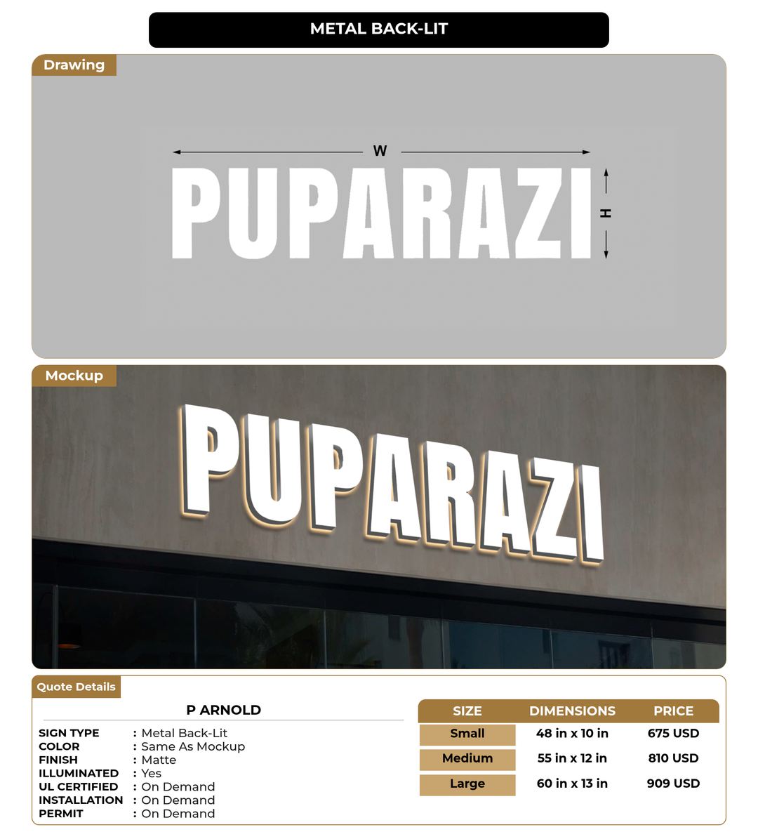 CUSTOM MOCKUP SIGN FOR P Arnold