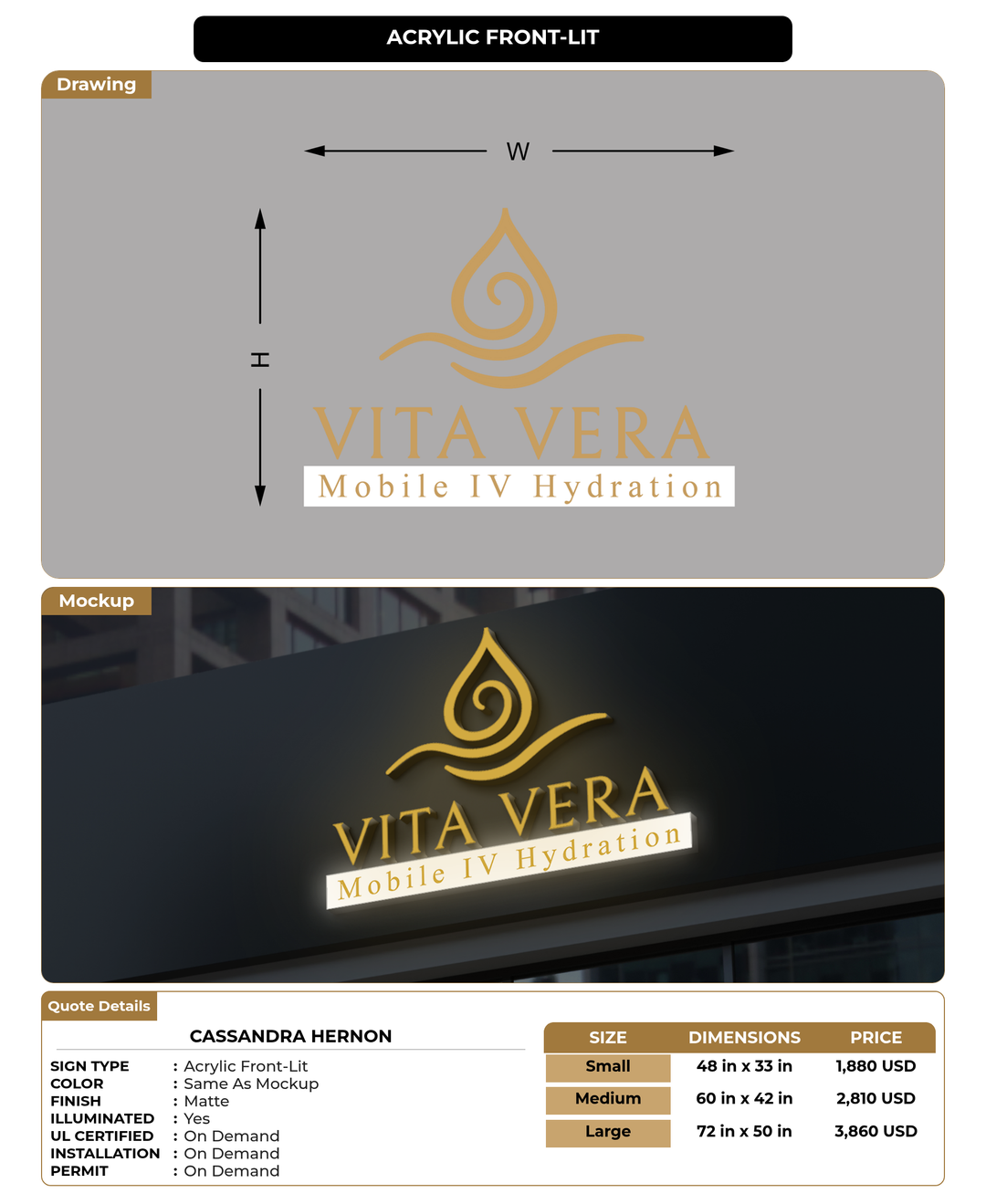 CUSTOM MOCKUP SIGN FOR Cassandra Hernon