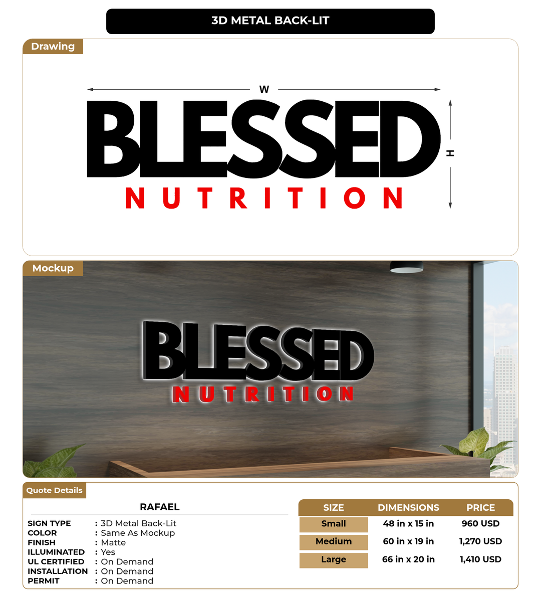 CUSTOM MOCKUP SIGN FOR Rafael