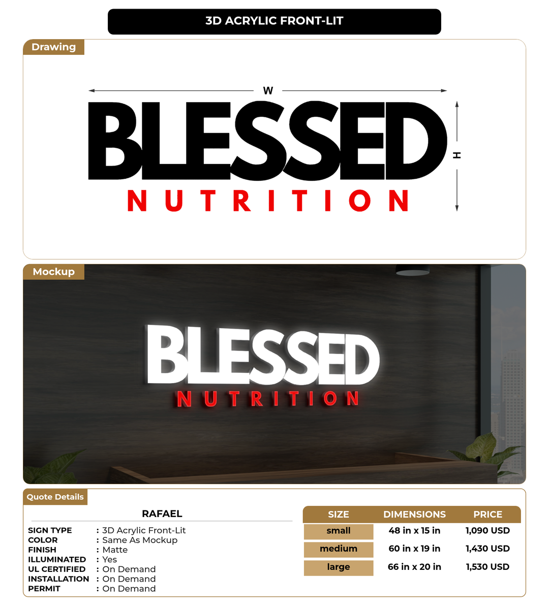 CUSTOM MOCKUP SIGN FOR Rafael