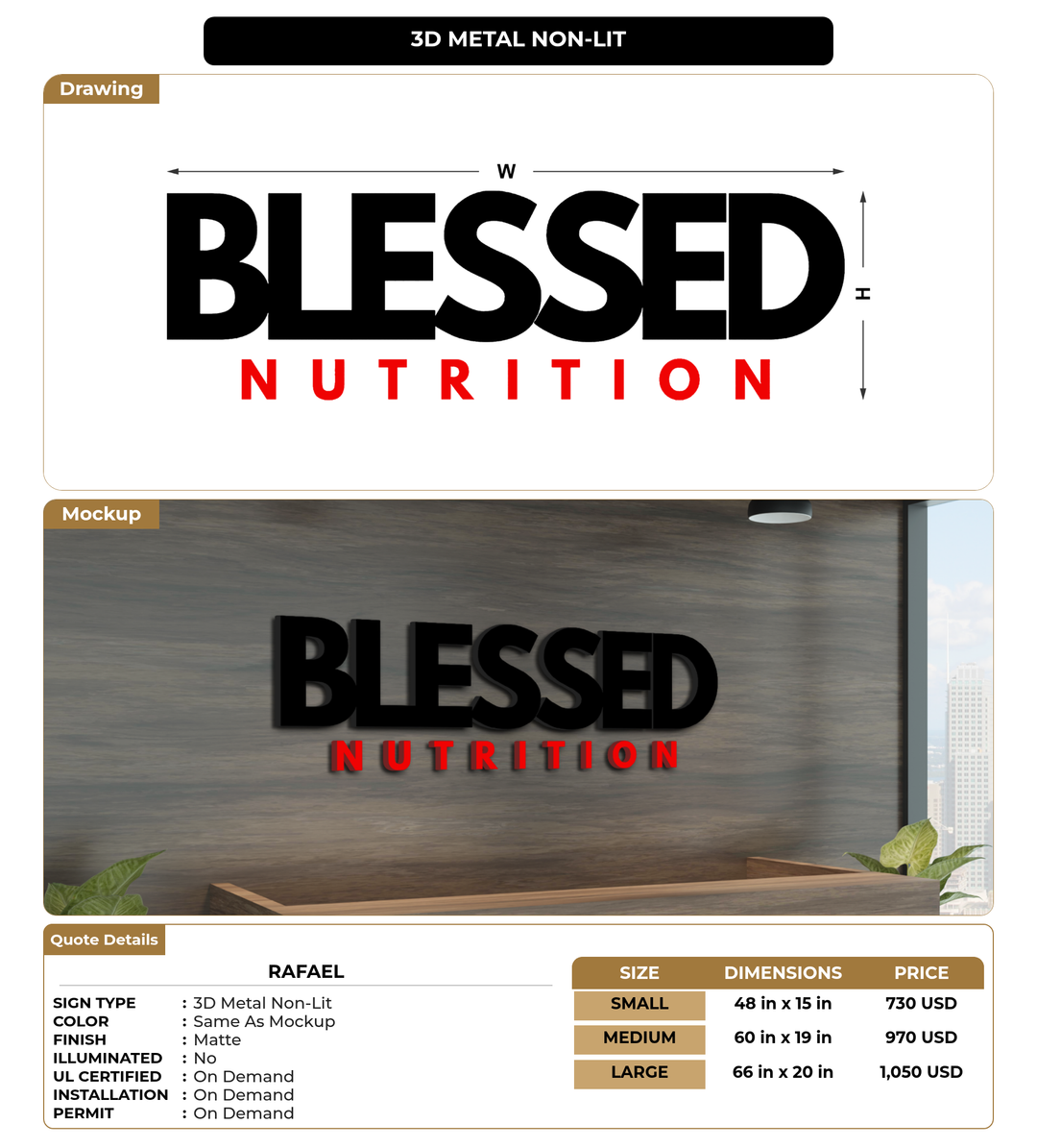 CUSTOM MOCKUP SIGN FOR Rafael