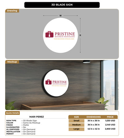 CUSTOM MOCKUP SIGN FOR Mari Perez
