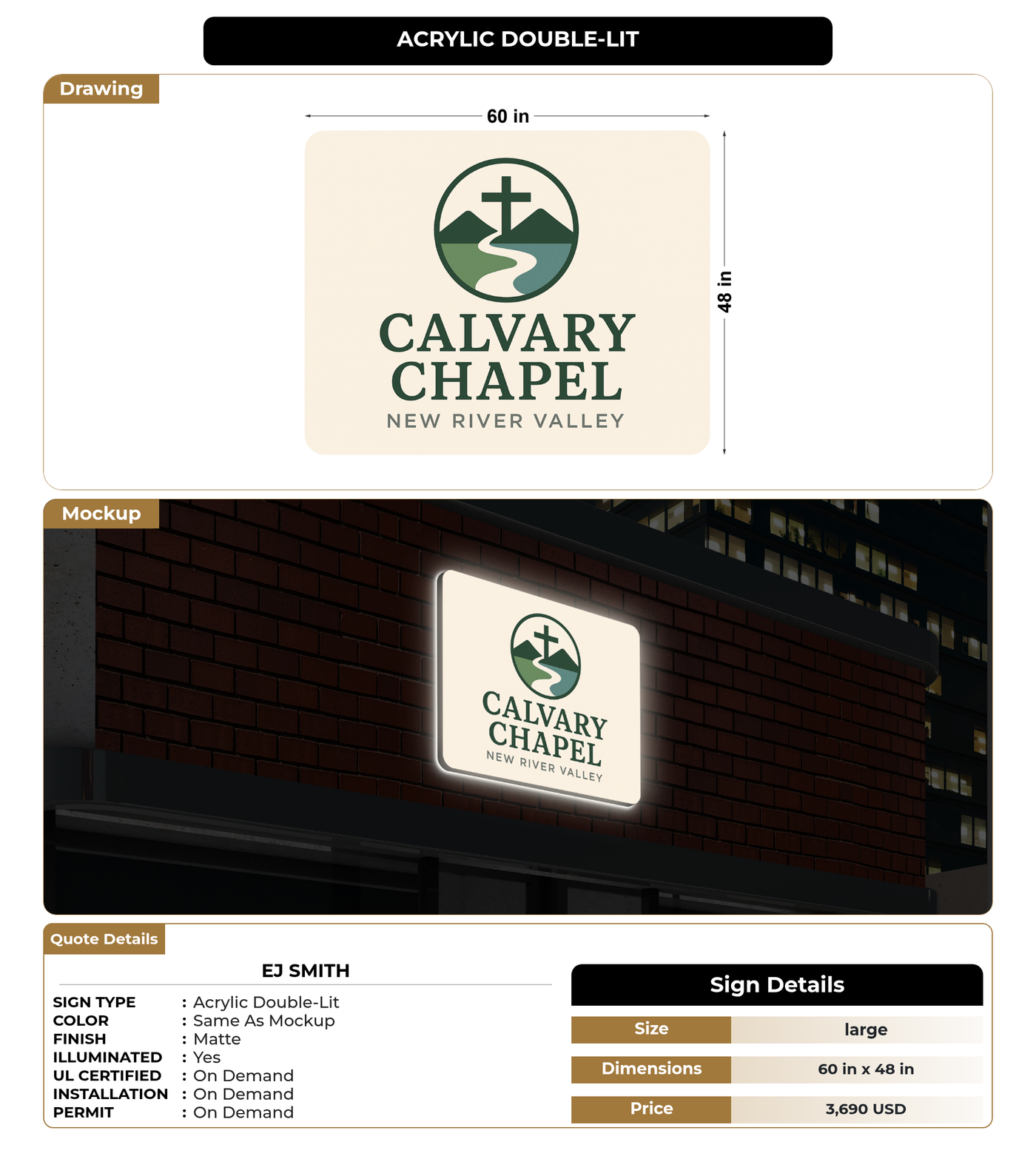 CUSTOM MOCKUP SIGN FOR Ej Smith