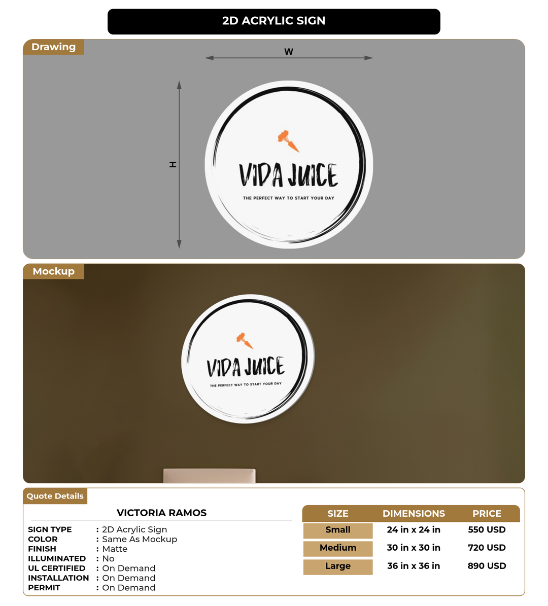 CUSTOM MOCKUP SIGN FOR Victoria Ramos