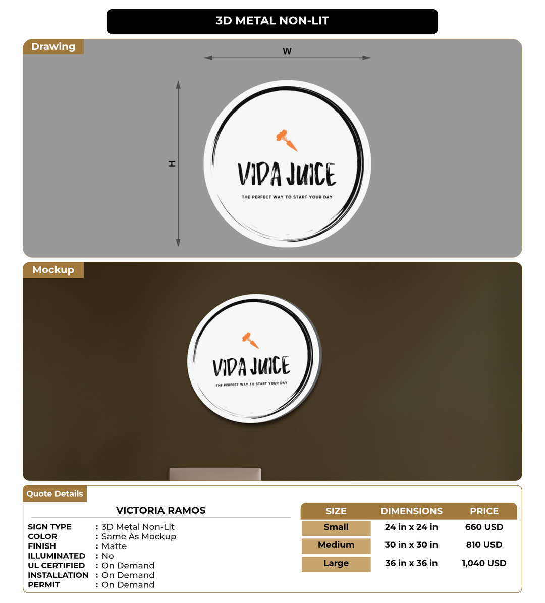 CUSTOM MOCKUP SIGN FOR Victoria Ramos