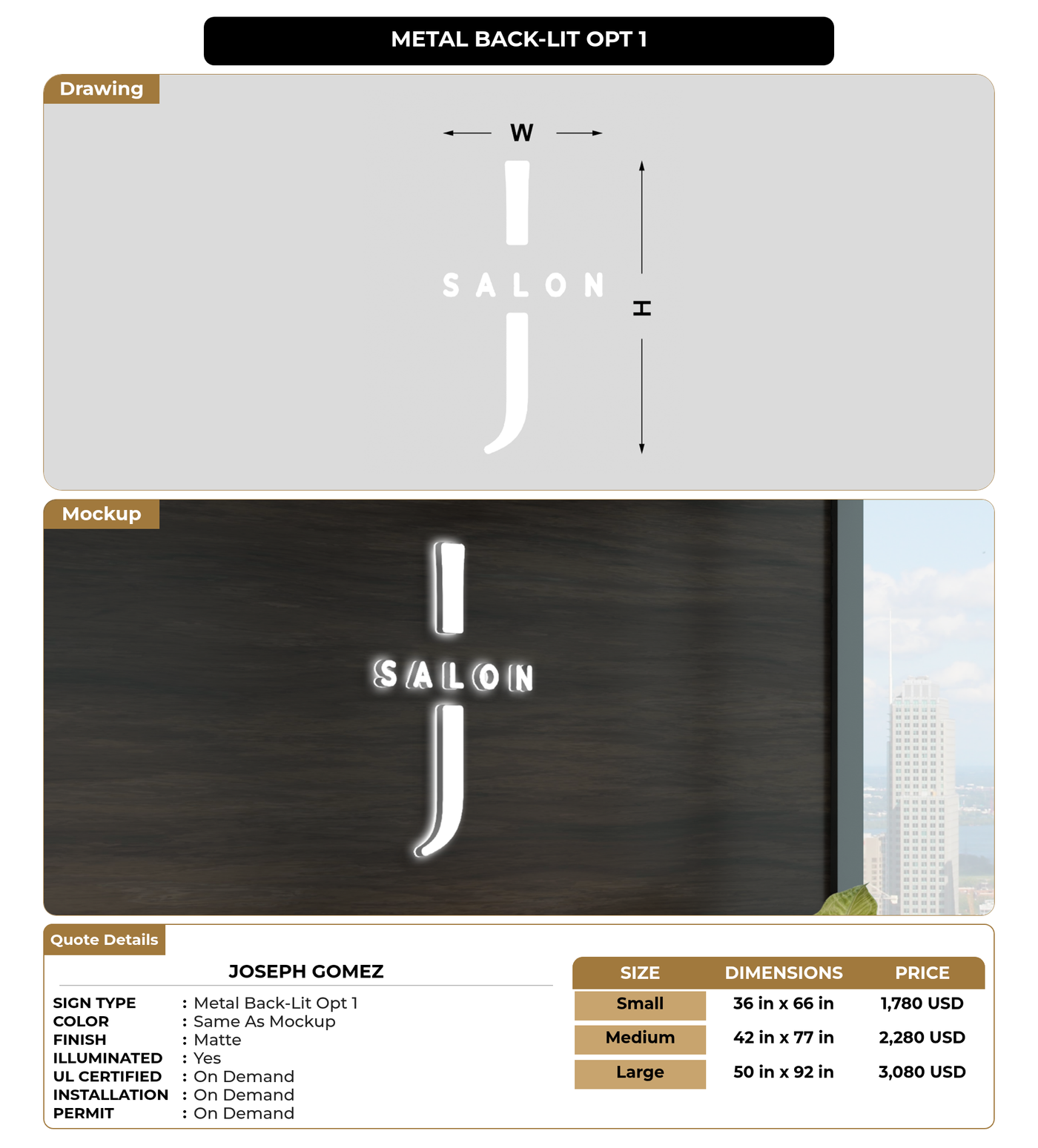 CUSTOM MOCKUP SIGN FOR Joseph Gomez