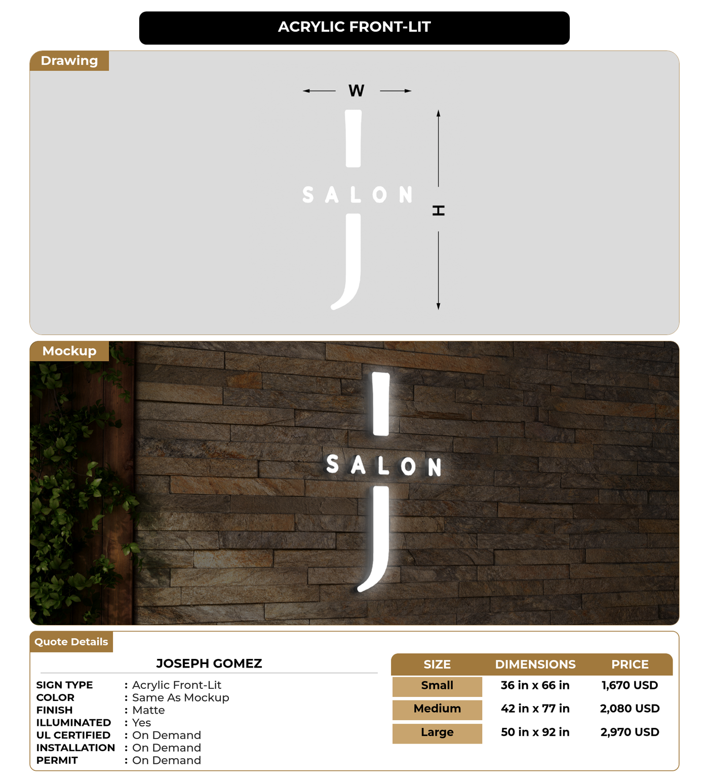 CUSTOM MOCKUP SIGN FOR Joseph Gomez