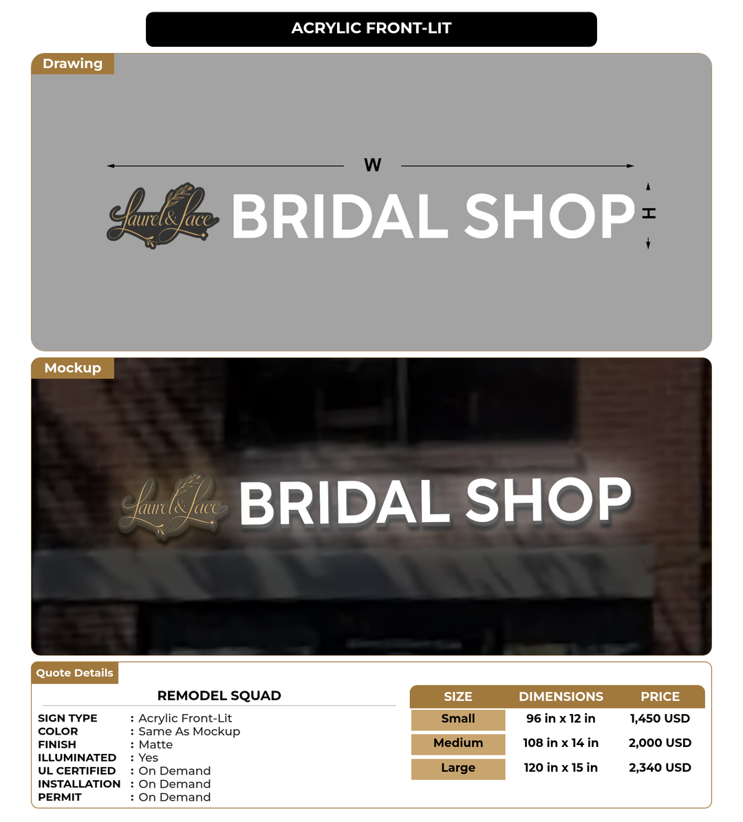 CUSTOM MOCKUP SIGN FOR Remodel squad