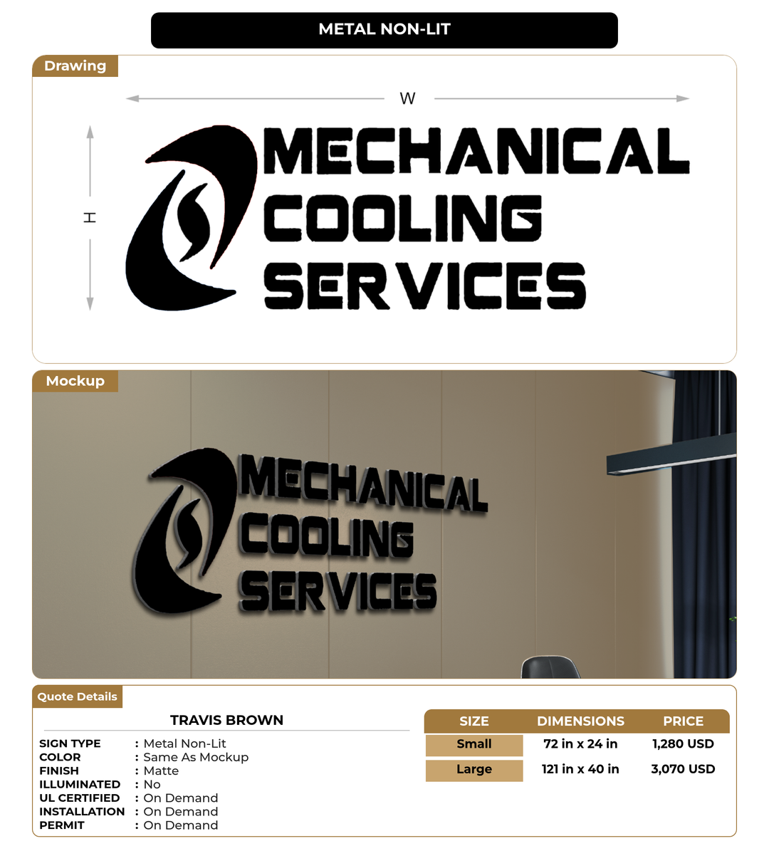CUSTOM MOCKUP SIGN FOR Travis brown