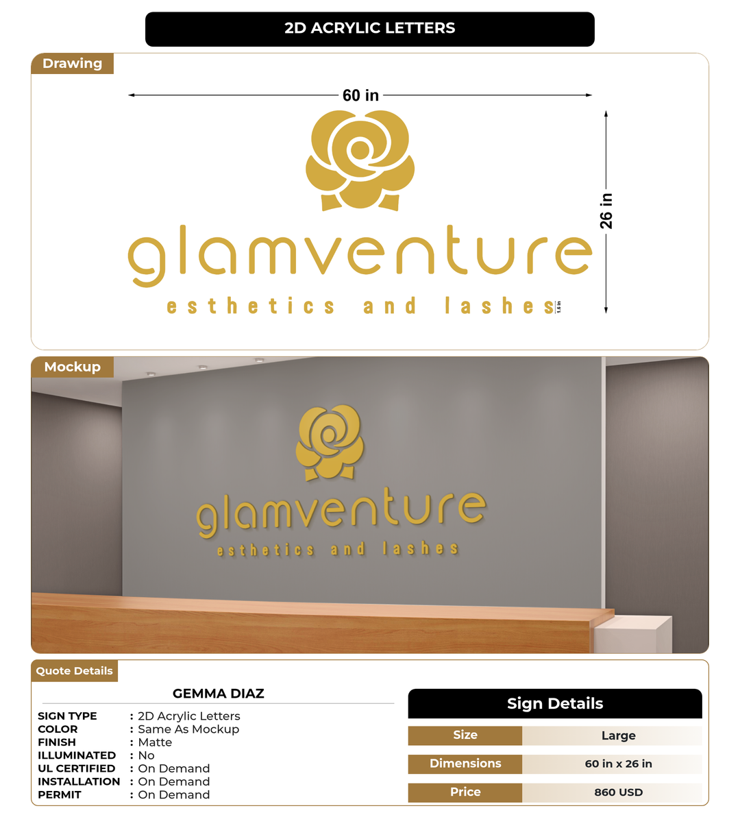 CUSTOM MOCKUP SIGN FOR Gemma Diaz