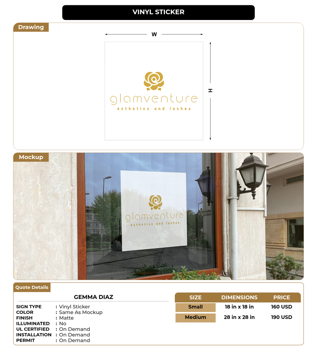 CUSTOM MOCKUP SIGN FOR Gemma Diaz