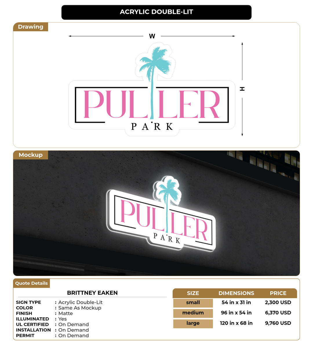 CUSTOM MOCKUP SIGN FOR Brittney Eaken