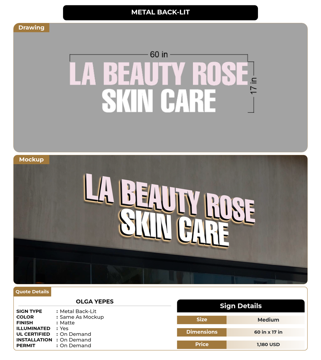 CUSTOM MOCKUP SIGN FOR Olga Yepes
