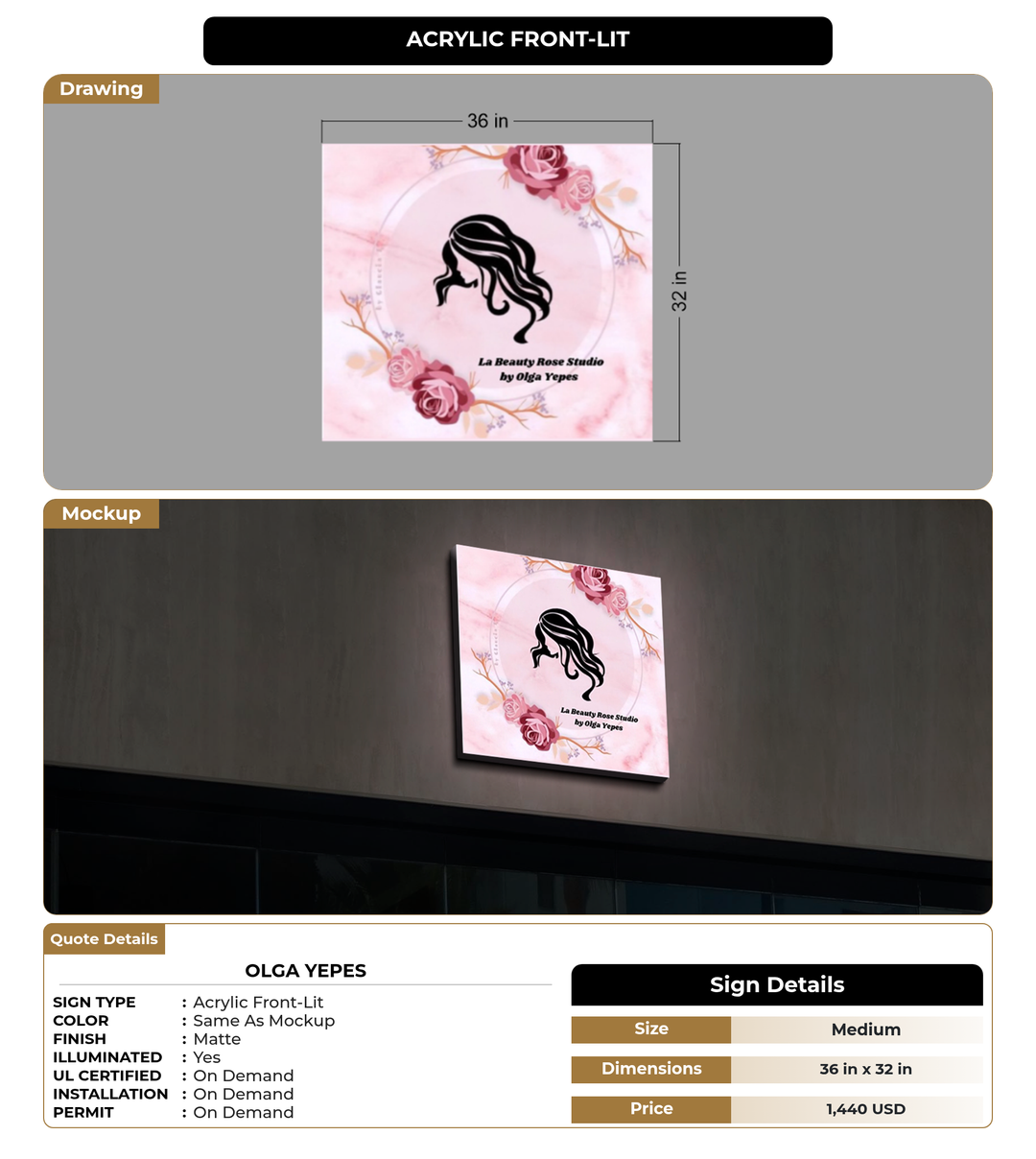 CUSTOM MOCKUP SIGN FOR Olga Yepes