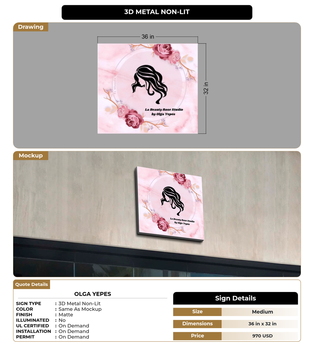 CUSTOM MOCKUP SIGN FOR Olga Yepes