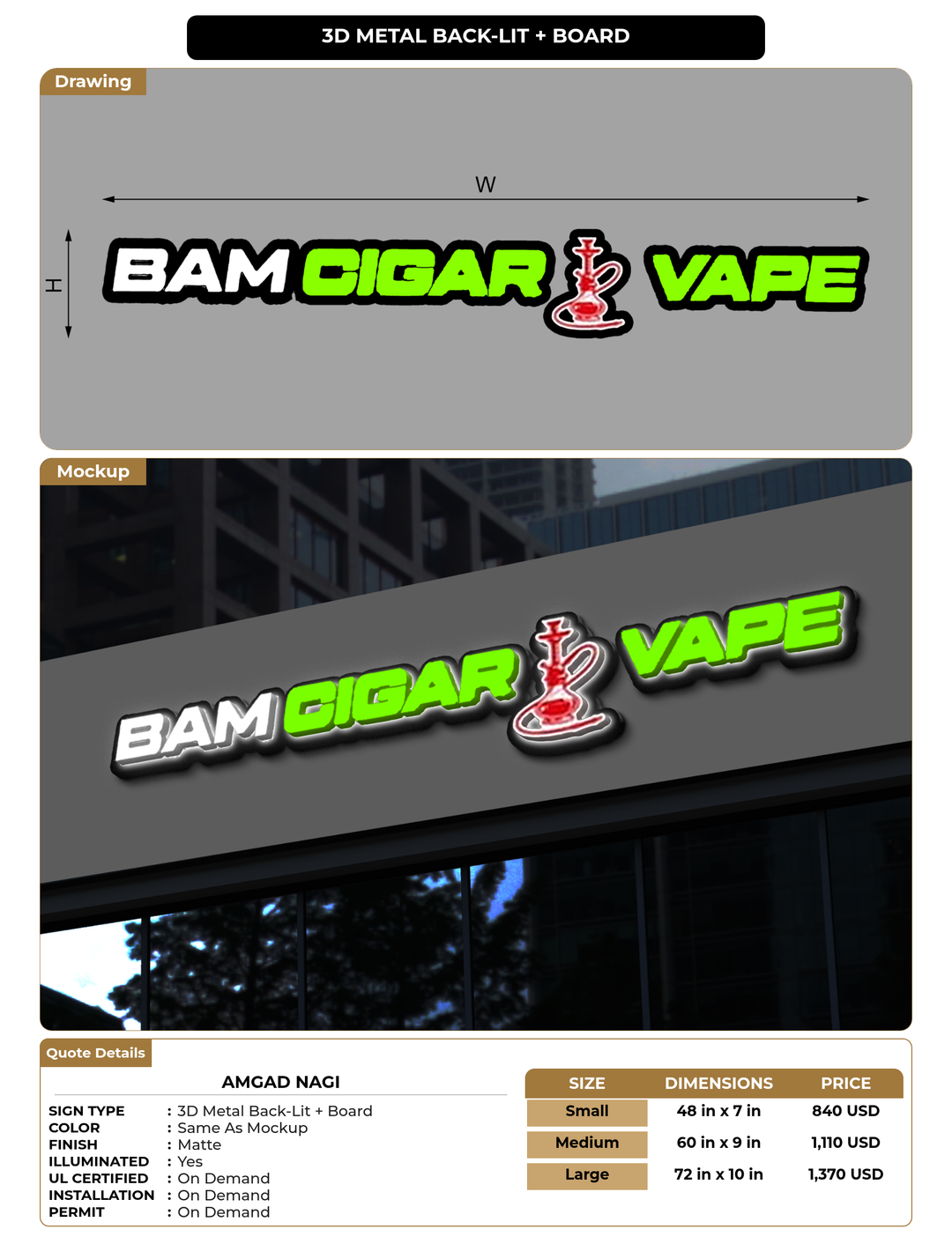 CUSTOM MOCKUP SIGN FOR Amgad nagi