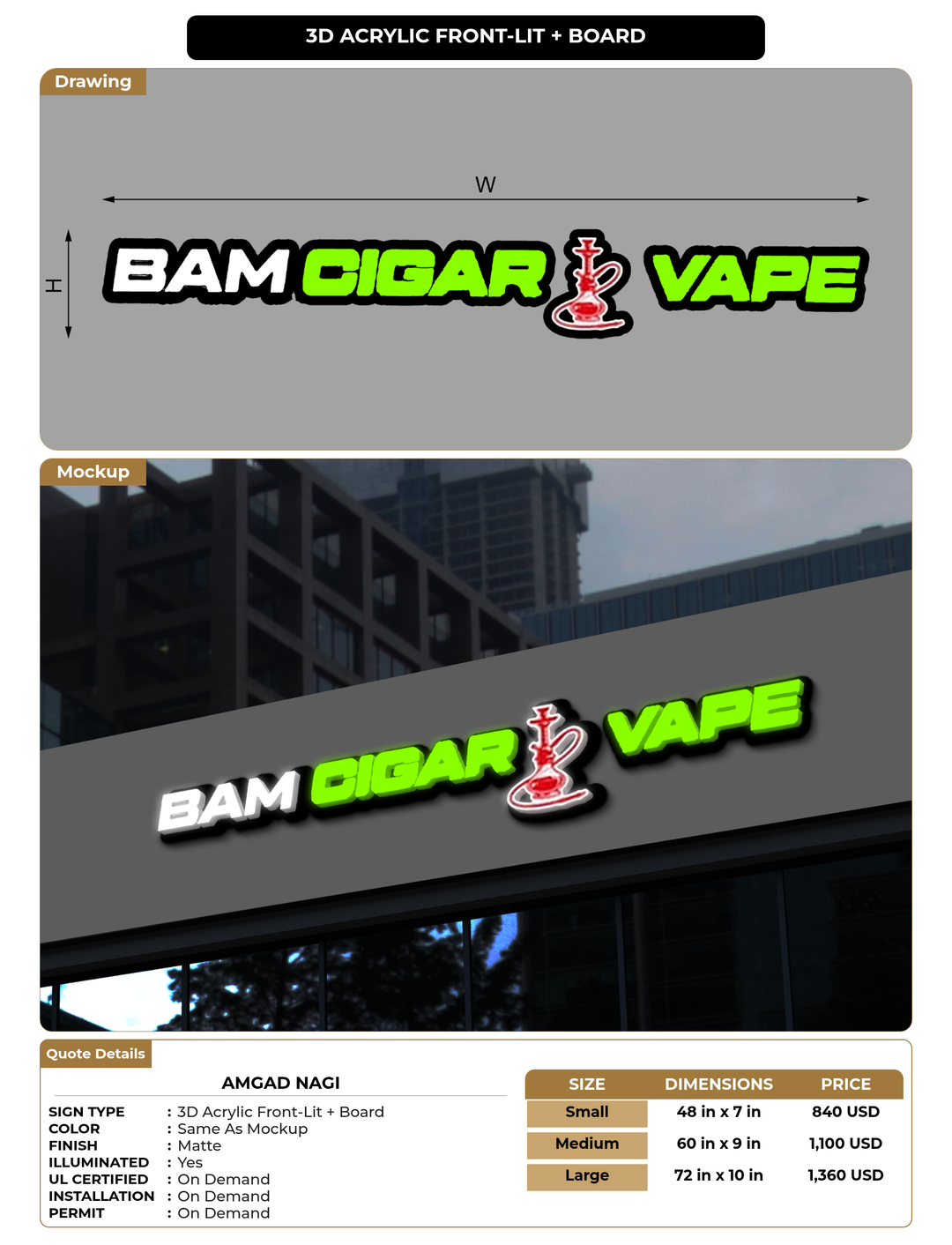 CUSTOM MOCKUP SIGN FOR Amgad nagi