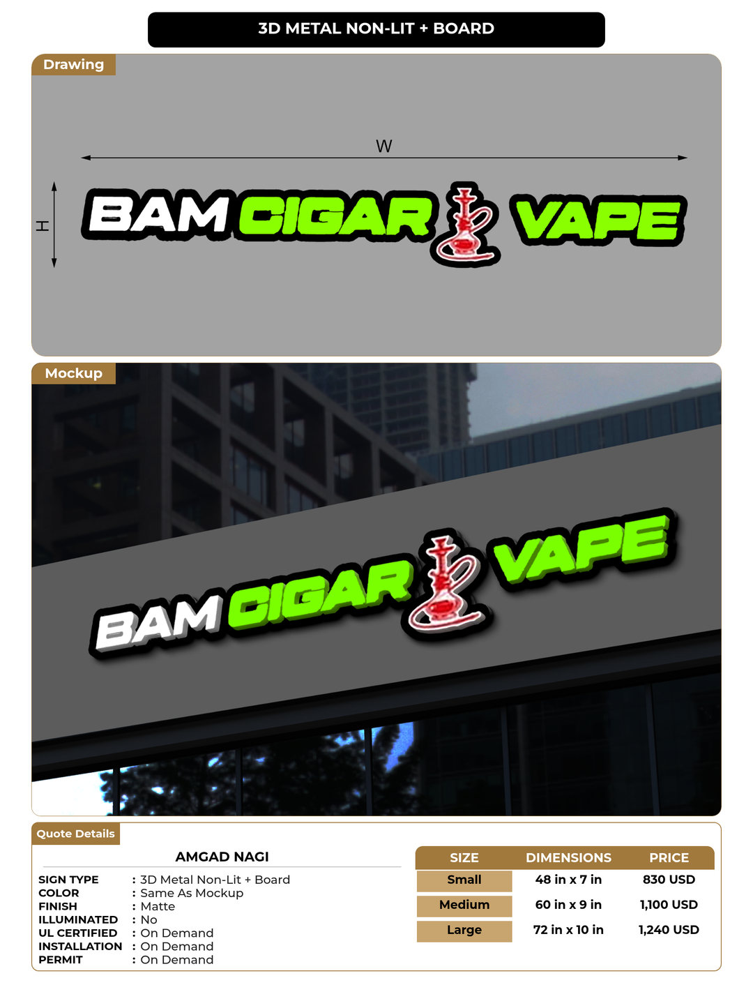 CUSTOM MOCKUP SIGN FOR Amgad nagi