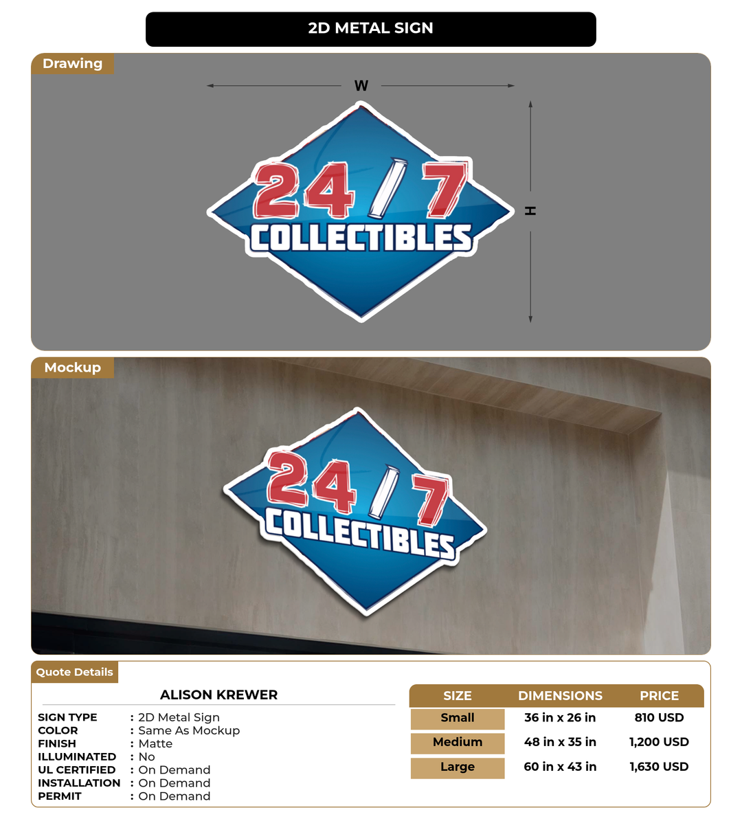 CUSTOM MOCKUP SIGN FOR Alison Krewer