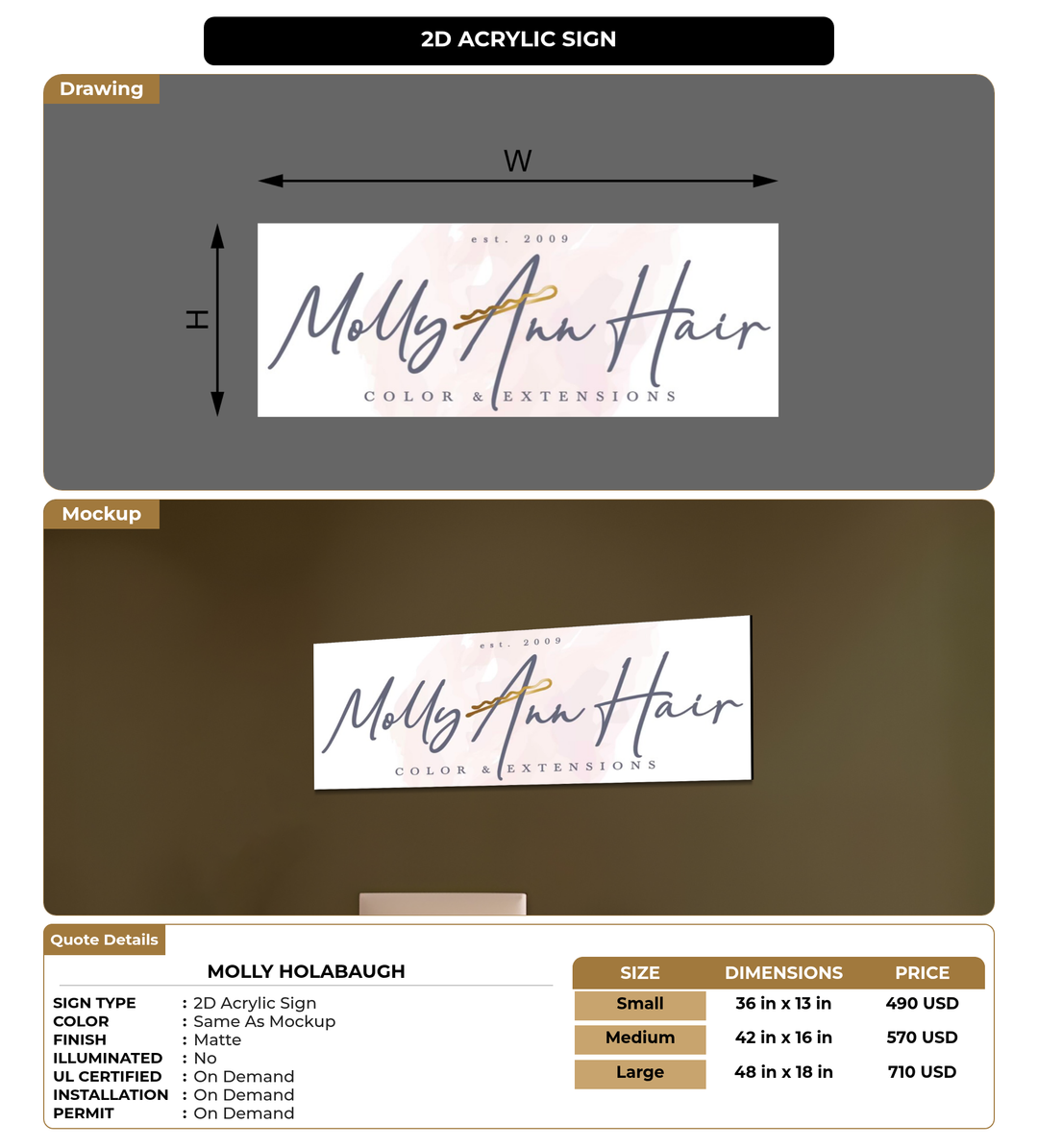 CUSTOM MOCKUP SIGN FOR Molly Holabaugh