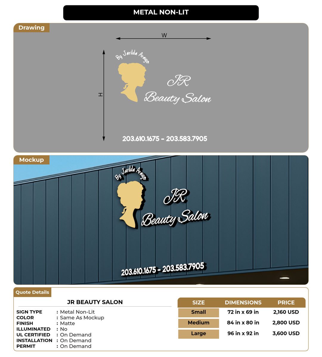 CUSTOM MOCKUP SIGN FOR JR Beauty Salon