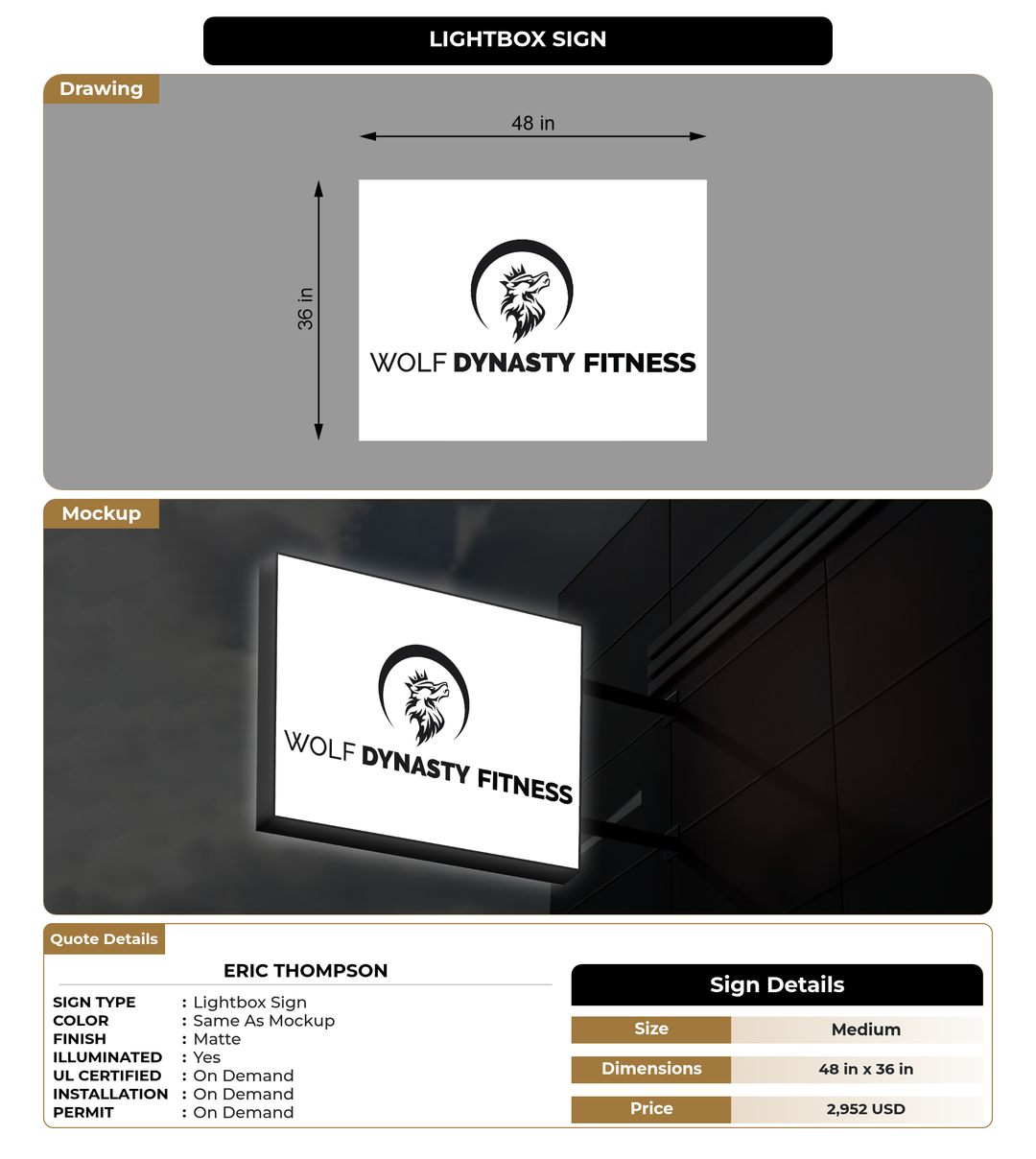 CUSTOM MOCKUP SIGN FOR Eric Thompson