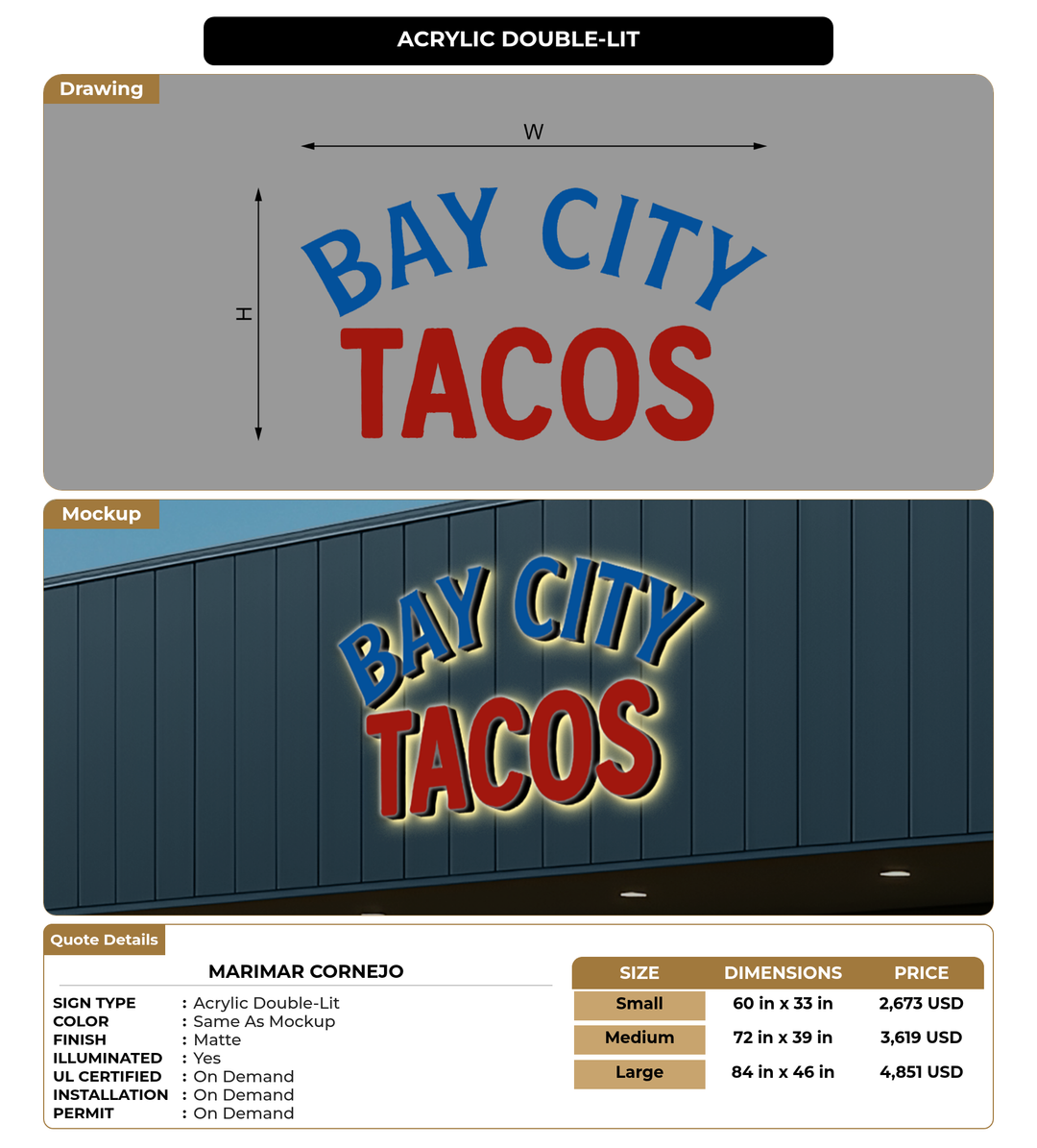 CUSTOM MOCKUP SIGN FOR Marimar Cornejo