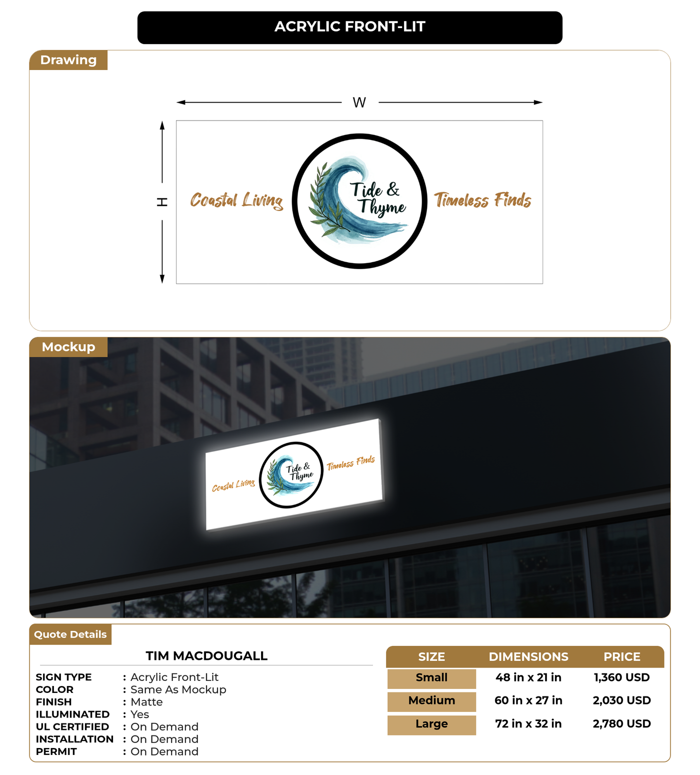 CUSTOM MOCKUP SIGN FOR Tim MacDougall