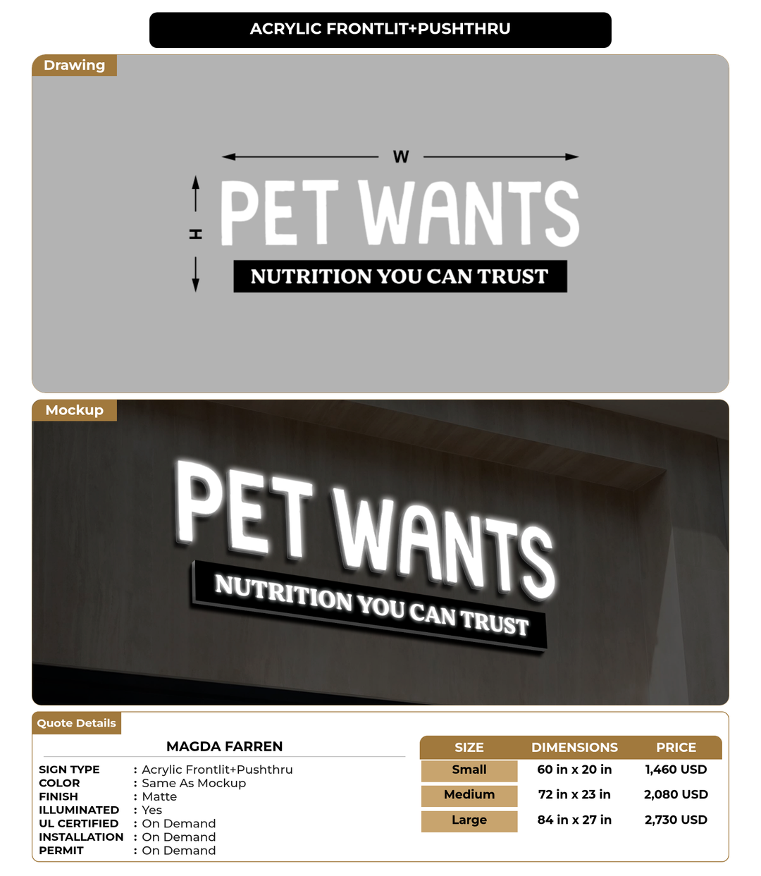 CUSTOM MOCKUP SIGN FOR Magda Farren