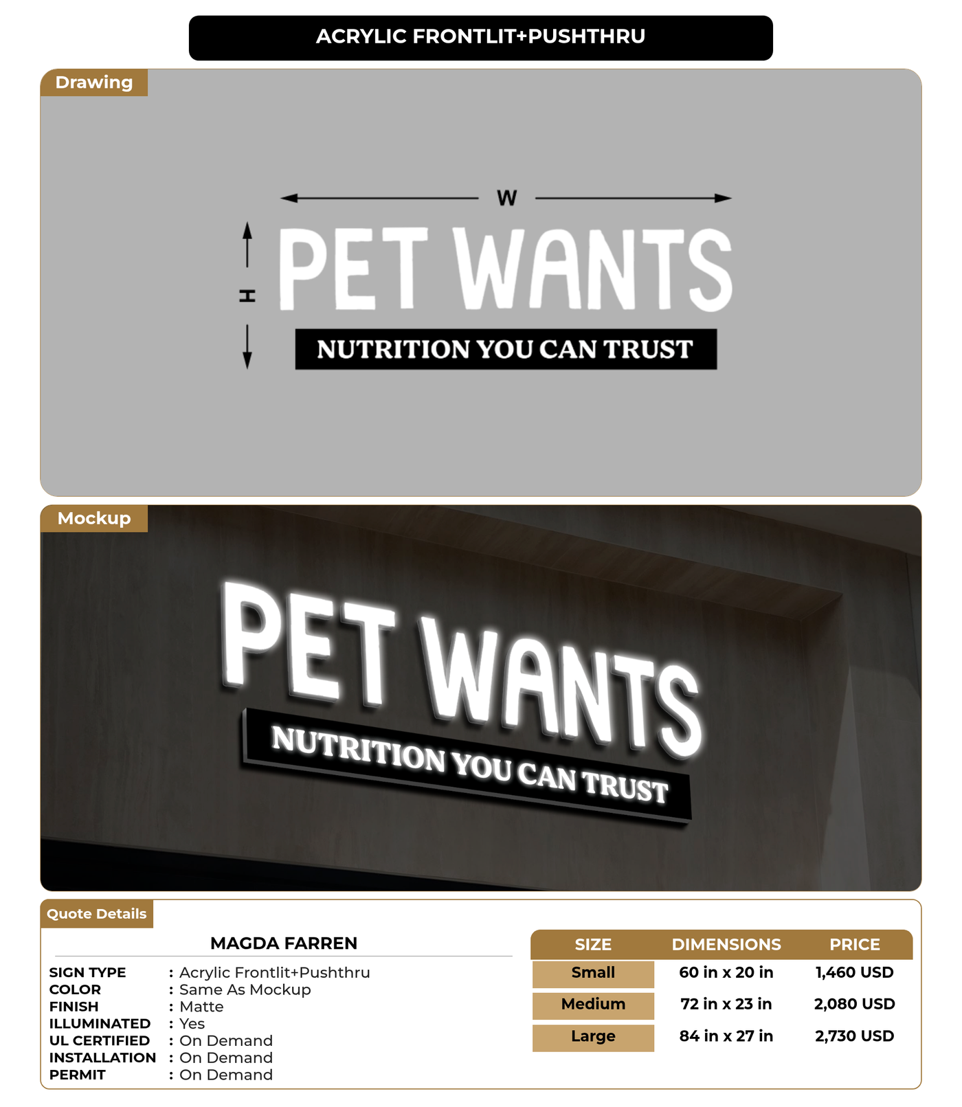 CUSTOM MOCKUP SIGN FOR Magda Farren
