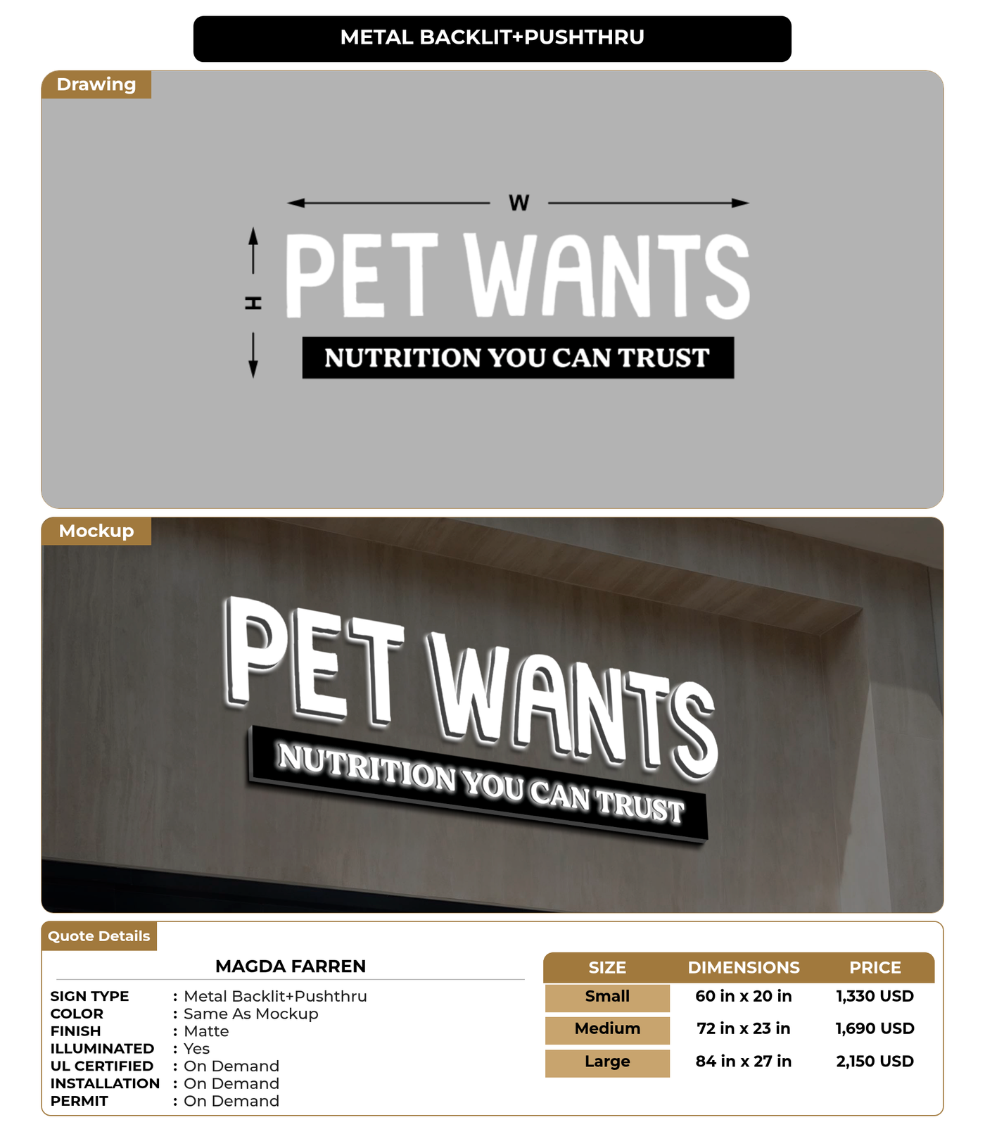 CUSTOM MOCKUP SIGN FOR Magda Farren