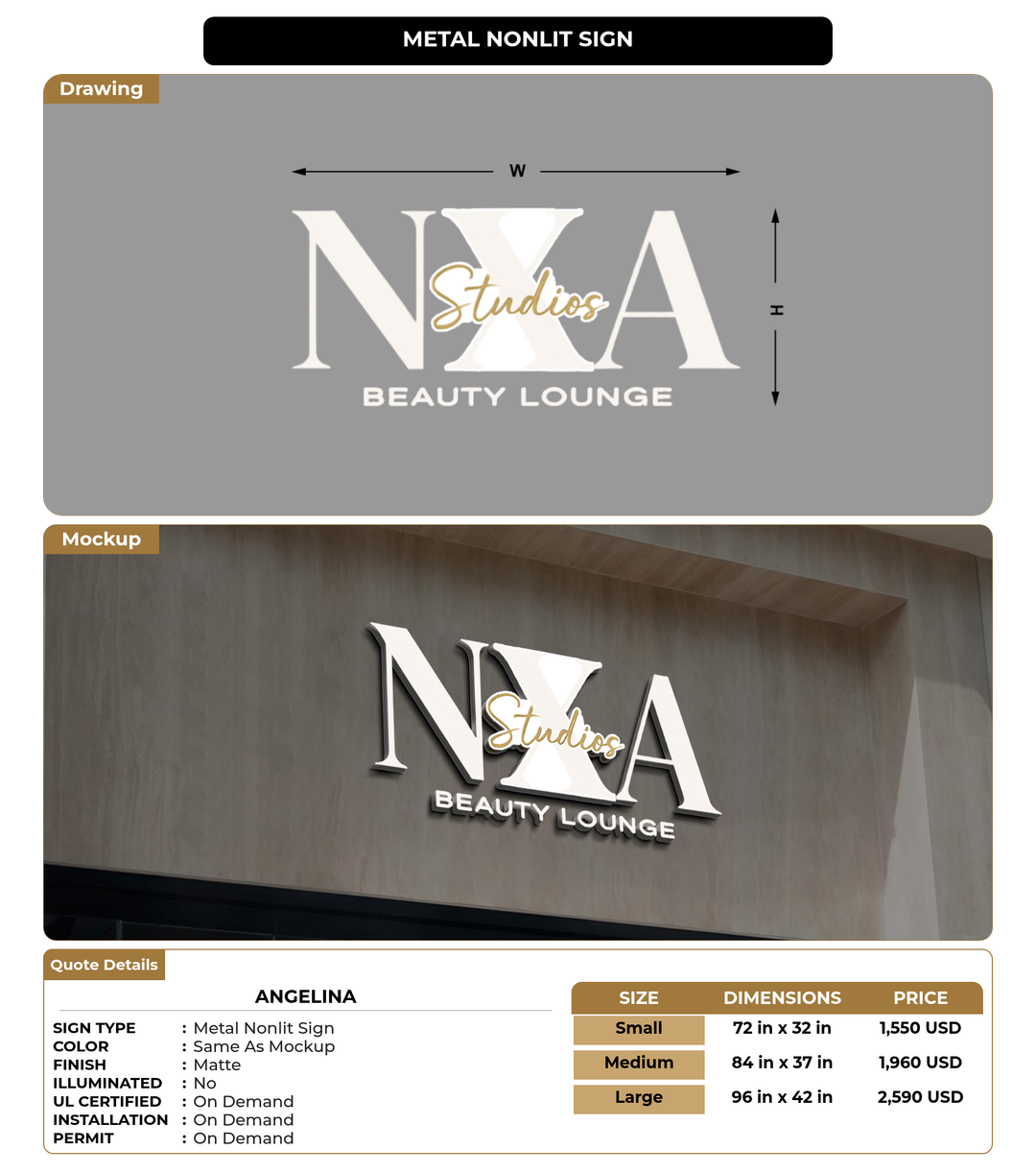 CUSTOM MOCKUP SIGN FOR Angelina
