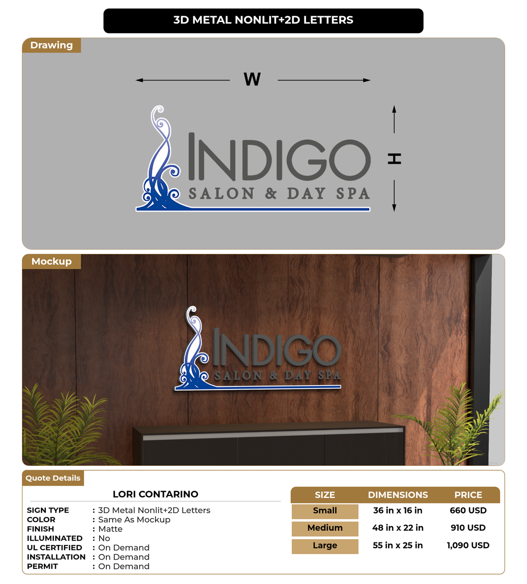 CUSTOM MOCKUP SIGN FOR Lori Contarino