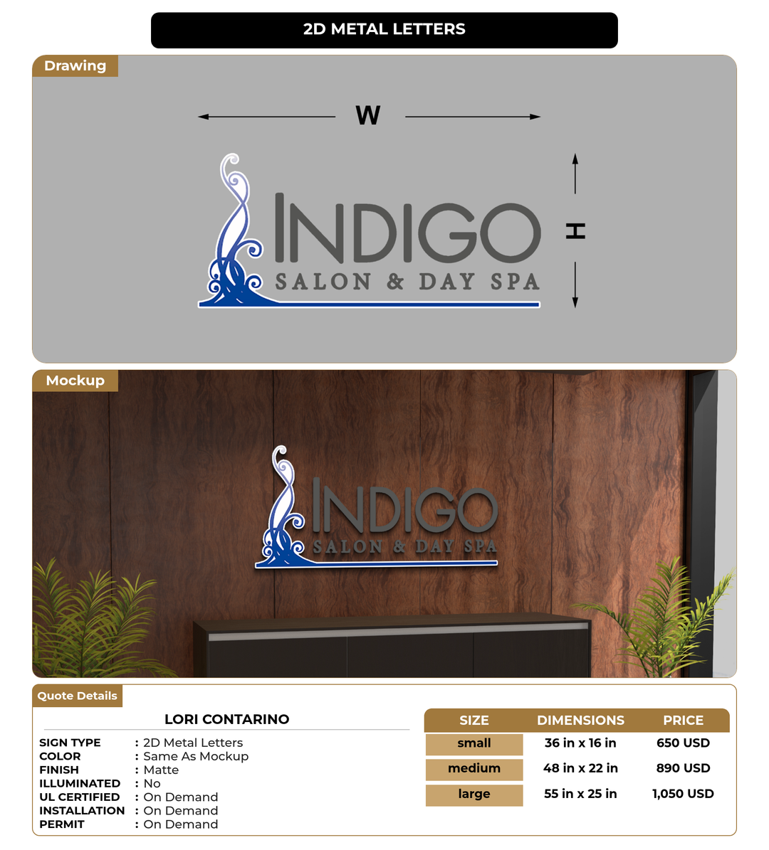 CUSTOM MOCKUP SIGN FOR Lori Contarino