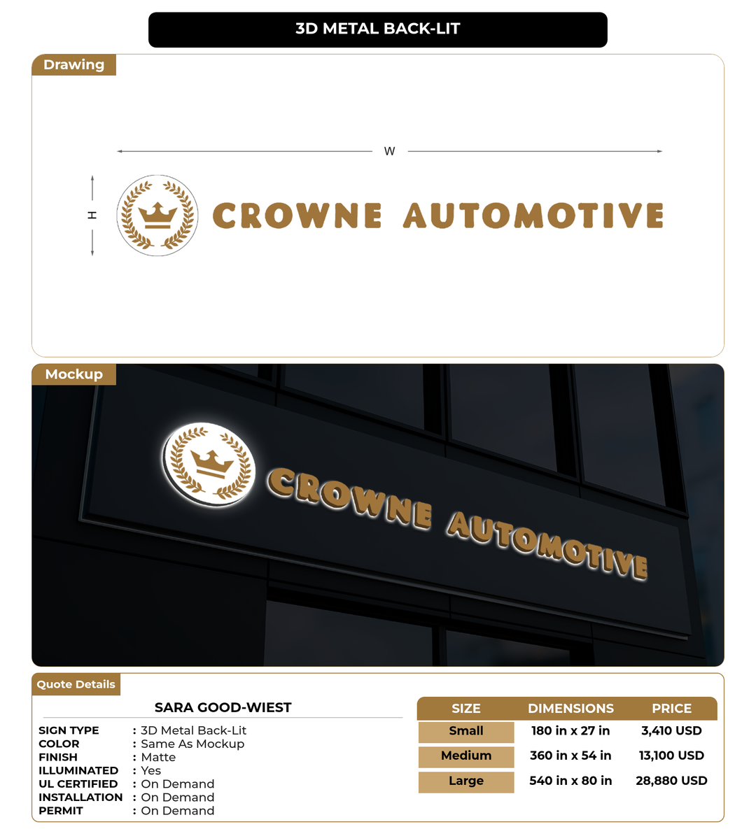 CUSTOM MOCKUP SIGN FOR Sara Good-Wiest